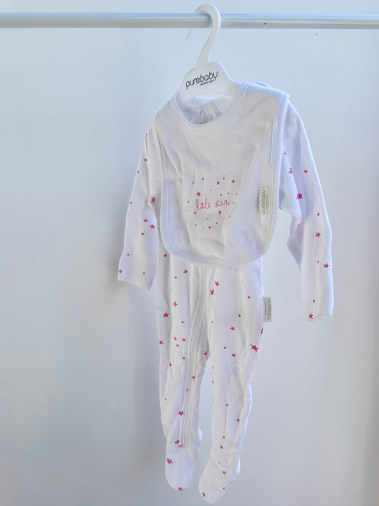 Purebaby onesie and bib - size 000
