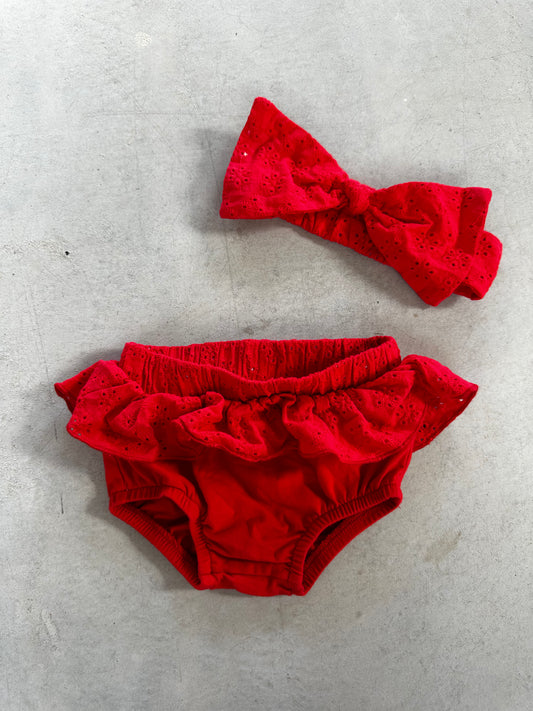 CHRISTMAS - baby berry bloomers and headband - size 00