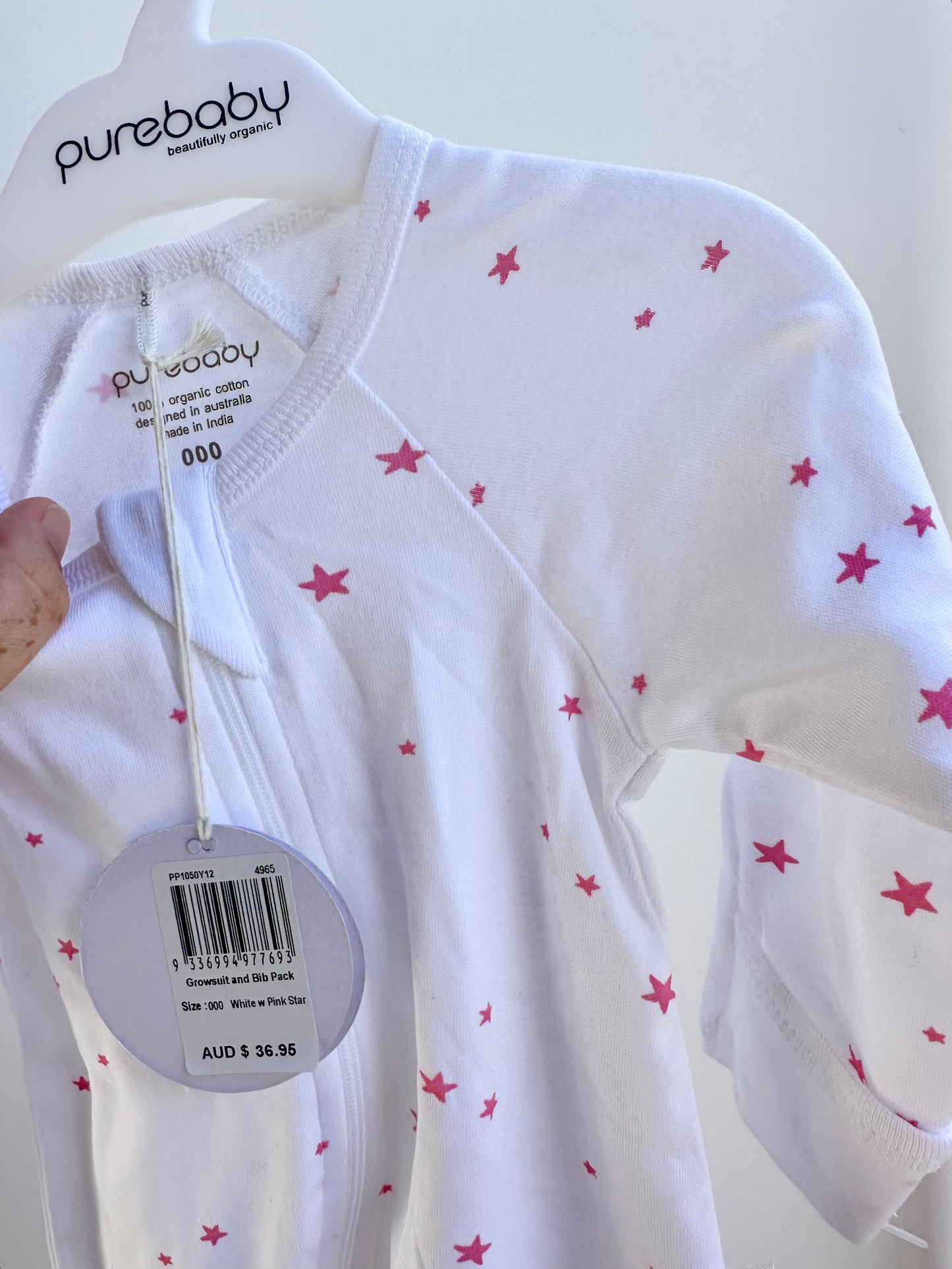 Purebaby onesie and bib - size 000
